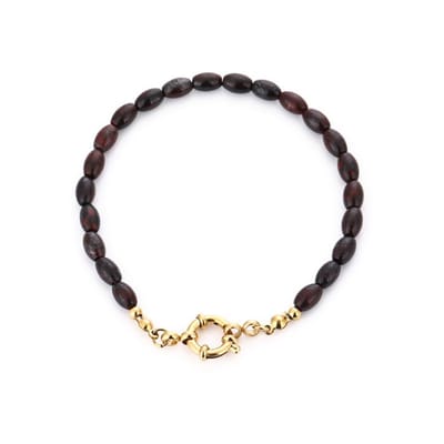 Bijoutheek Armband (Sieraad) Kralen Ovaal Fijn Deep Red