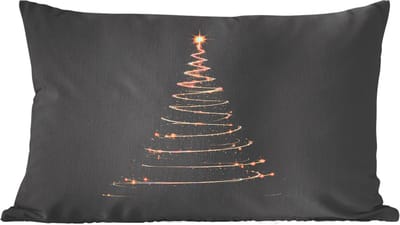 Sierkussens - Kussentjes Woonkamer - 60x40 cm - Magisch - Kerstboom - Lichtspiralen - Zwart