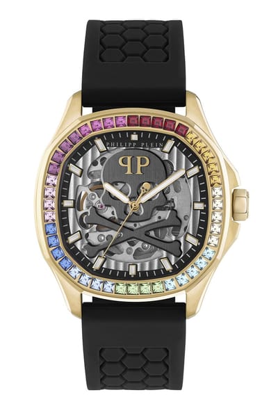Philipp Plein $keleton $pectre PWRAA0523 Horloge - Siliconen - Zwart - Ø 42 mm