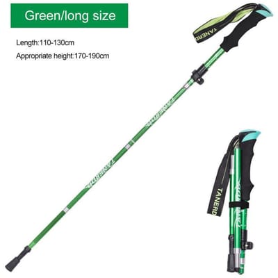 Outdoor draagbare aluminium legering telescopische nordic walking-stok 250G ultralichte wandeltrekkingstok wandelstok