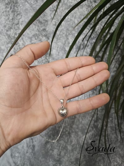 925 Sterling Zilver EVADA Jewelry Hart Ketting met Hanger - Dames Halsketting - Handgemaakt