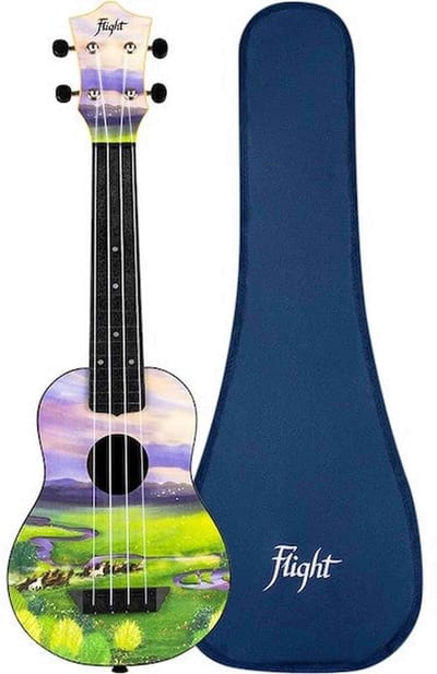 Flight TUS-40 VIEW Soprano Ukulele met Linden Top, ABS Body en Nature View Print