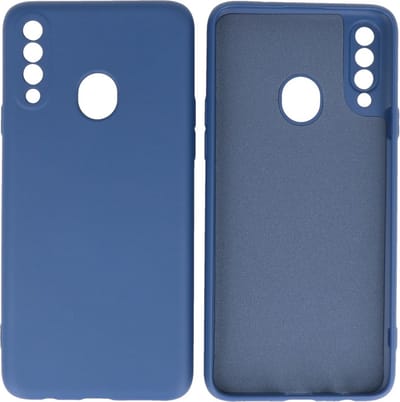 Hoesje Geschikt voor Samsung Galaxy A20s - Fashion Telefoonhoesje Backcover - Siliconen Hoesje - Navy