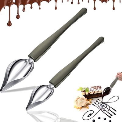 Cosensi - Decoratie lepel - Keukenaccessoire - Decoreren met sauzen - 2 stuks - Geschikt voor chef-koks - 20 cm