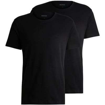 Boss T-shirt voor heren met relaxte pasvorm (set van 2) (Zwart)