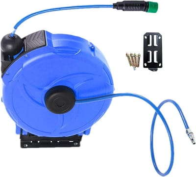 Tuinslanghaspel - Wandmodel oproller - Buiten water geven - Automatisch oprollen - 12 meter - Groen
