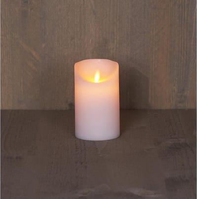 Anna's Collection Led kaars/stompkaars - 2x - wit - H12,5 x D7,5 cm - wax - bewegende vlam