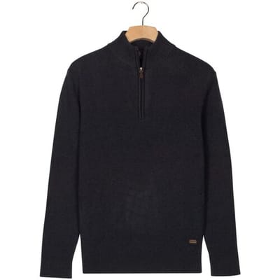 Baileys Trui Lambswool Half Zip Argyle Jacquard Knit Navy / male