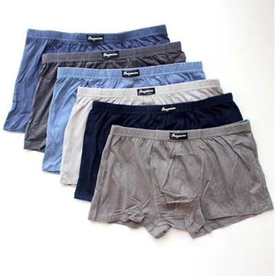 6 paar puur katoenen ondergoed heren boxershorts midden taille grote maat boxershorts losse shorts 5XL black