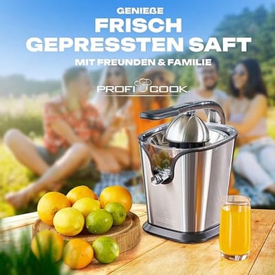 Citruspers met 2 sapkegels en anti-druppelfunctie - 160 Watt - Zilver en zwart
