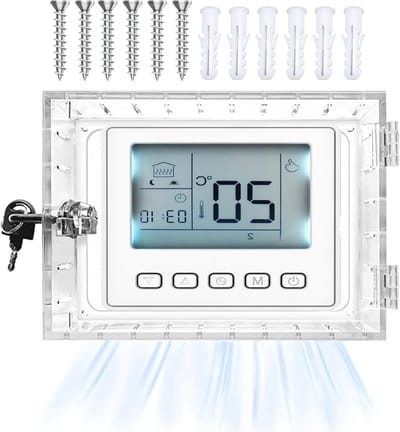 Universele Thermostaat Bescherming, Transparante Acryl Behuizing met Sleutel, Geschikt voor Thermostaten, Set van 2 voor Veiligheid en Bescherming