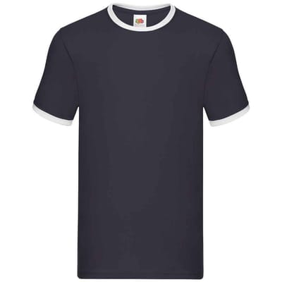 Fruit of the Loom Heren Ringer Contrast T-shirt (Marine / Wit)