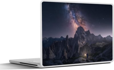 Laptop sticker - 15.6 inch - Dolomieten - Bergen - Sterrenhemel - 36x27,5cm - Laptopstickers - Laptop skin - Cover