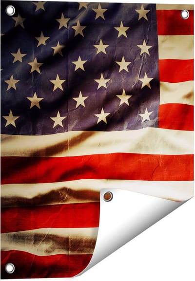 Gards Tuinposter Amerikaanse Vlag - Verenigde Staten - 40x50 cm - Tuindoek - Tuindecoratie - Wanddecoratie buiten - Tuinschilderij