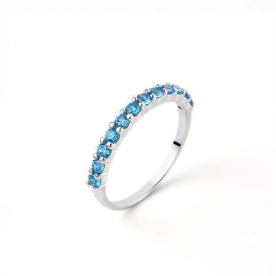 ZINZI zilveren aanschuifring turquoise ZIR827T