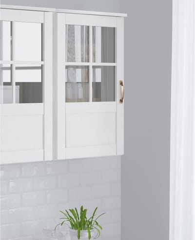 Alby-Wandvitrine met 1 Deur - Wit Gelakt Massief Grenen (75 x 50 x 29 cm)