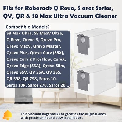Dailygoods- Stofzak 12 Stuks - Wegwerpzakken - Grote Capaciteit 3 L - Compatibel met Roborock Q Revo/Qrevo S/Qrevo Pro - Perfecte Pasvorm - Vervangingszakken - Vacuümzak