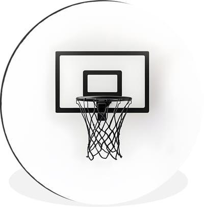 WallCircle - Wandcirkel - Muurcirkel - Basketbalbord - Minimalistisch - Zwart - Aluminium - Dibond - 30x30 cm - Binnen en Buiten