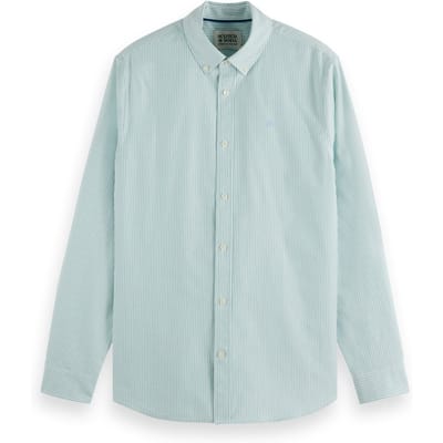 Scotch & Soda Striped Regular-fit Oxford Shirt Agate Green Stripe Taglia: S | Camicie Business Outlet | Uomo | Verde