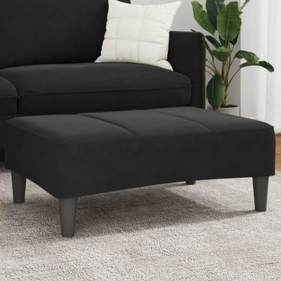 vidaXL Voetenbank 77x55x31 cm fluweel zwart
