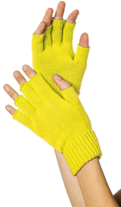 Vingerloze Handschoenen - Neon Geel - Carnaval - One Size - Unisex - Een Paar