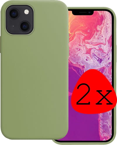 Hoesje 2 Stuks - Geschikt voor Apple iPhone 14 - Sterk & Shockproof - Case Siliconen - Back Cover - Telefoon Hoes - Groen