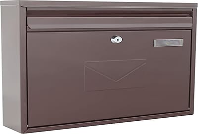 Teramo Dual Access Grote stalen brievenbus - bruin, 320x360x80 mm, 4771