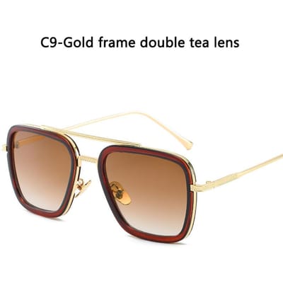 Rechthoekig Heren Edith Zonnebril Bril Klassiek Tony Stark Zilver Duurzaam Metaal Metalen Brilmontuur Montuur Blauwe Lens Bril Trendy Dames SHOW AS PICTURE