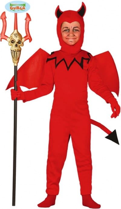 Duivel verkleedkleding kostuum voor kinderen - rood - jumpsuit - Halloween 98/104