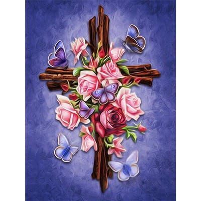 3D DIY diamant borduurwerk kruissteek  Cross Flower  Diamond schilderij woondecoratie 20X30CM black