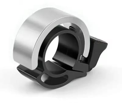 CHPN - Compacte Fietsbel - Kleine fiets bel - Kleine fietsbel - 22mm diameter binnenmaat - Zilverkleurig met zwart - Bel - Fiets accessoire - Smal stuur - Smalle bel