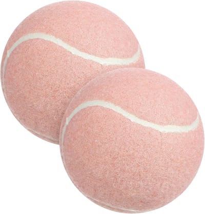 Trainingsnetbal Rubber - Tennisballen Oefenen - Beginners Tennis - Goede Zichtbaarheid - 6cm Doorsnede - Felroze