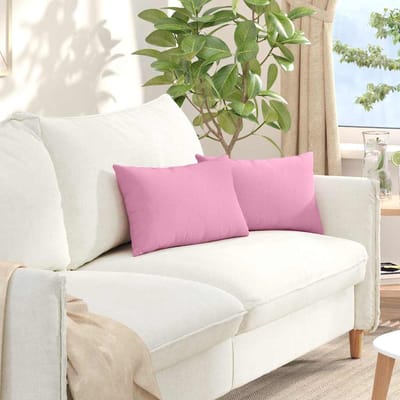 vidaXL - Zitkussens - 2 - st - Stof - Roze - 50 - x - 30 - cm