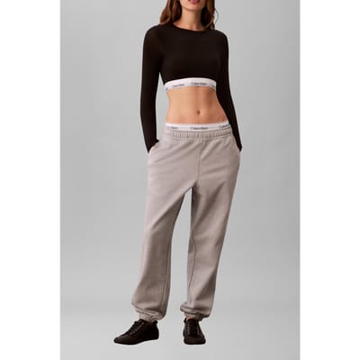 Calvin Klein Monologo Foil French Sweatpants Heroic Grey Taglia: S | Pantaloni da tuta Outlet | Donna | Grigio