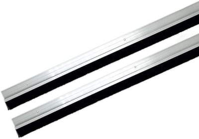 2 Keer Borstelstrip voor Deur - 100 cm - Tochtstrip met Aluminium Ondersteuning voor Schroeven - Isolatie tegen Tocht en Geluid