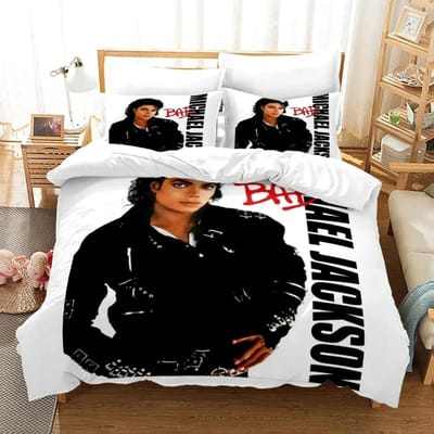 3D Print Michael Jackson Beddengoed Set Dekbedovertrek Bedset Dekbedovertrek Kussensloop Dekbed King Queen Size Jongens Volwassenen Beddengoed Set 70x133cm 2pcs