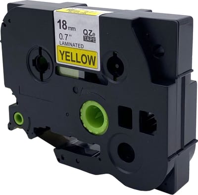 DULA Brother Compatible label tape- Tze-641 - 1 cassette - Brother P-Touch - Zwart op geel - 18mm x 8m