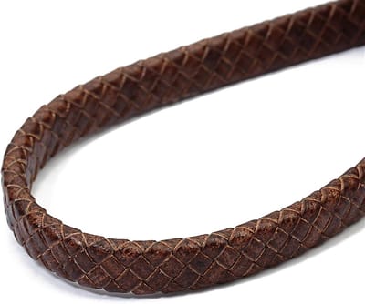 Geweven Lederen Touw Gevlochten Koord Platte Strips - voor Doe-het-zelf Sieraden Maken Ketting Armband - 1 m Rol Lederen String Cord - 1 stuk(Bruin 12mm)