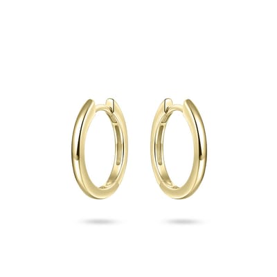 GISSER Jewels KCA2/18Y Oorbellen - Oorringen 925 Zilver Geelgoud Verguld - Half bol glad met scharnier - 2mm Breed - 18mm