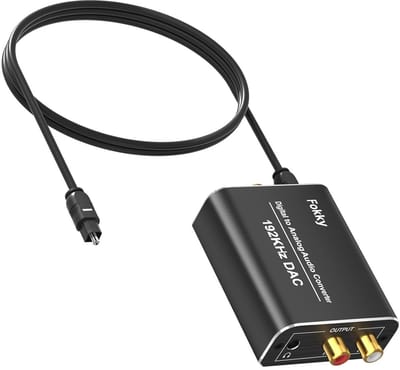 Digitale naar Analoge Audio Converter met Volumeregeling - 192 kHz Optische en Coaxiale SPDIF naar RCA Stereo