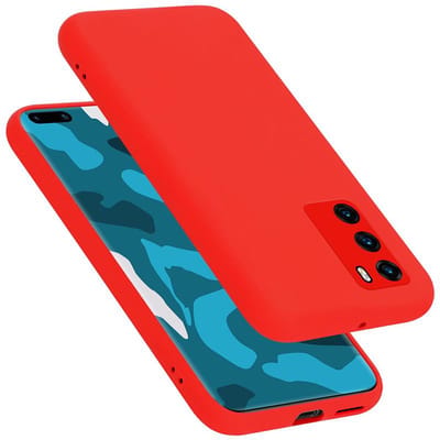 Cadorabo Hoesje geschikt voor Huawei P40 in LIQUID ROOD - Beschermhoes gemaakt van flexibel TPU silicone Case Cover