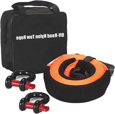 Sleepkabel - Zware Hulpkabel - Voertuig Berging - Met 2 Veiligheidshaken - 10T 6M - Zwart