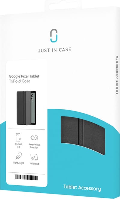 Just in Case tablet Hoes geschikt voor Google Pixel Tablet - TriFold Bookcase - Zwart