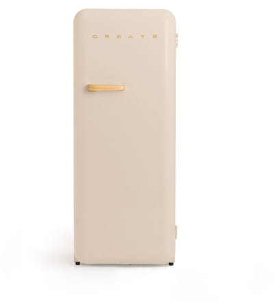 CREATE - Koelkast in retrostijl - Zand - Handvat Hout - FRIDGE RETRO 281L