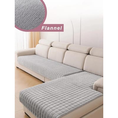 L-vormige hoekflanel bankhoes Universele woonkamer bankhoes 90x90cm white