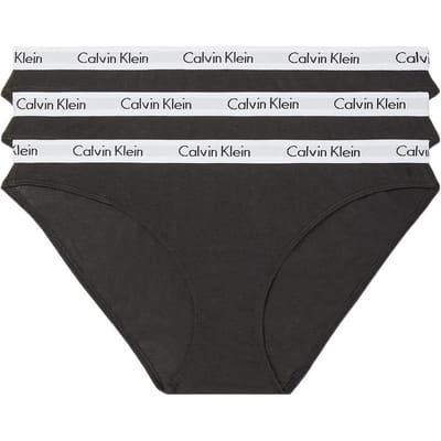 Calvin Klein AH22 Logo Uni Jacquard Sous-vêtements Sexy Lot de 3 Femmes Sous-vêtements Noir QD3588-001 XS white