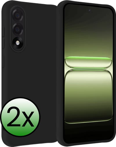 Hoesje 2 Stuks - Geschikt voor OnePlus Nord 5 - Sterk & Shockproof - Case Siliconen - Back Cover - Telefoon Hoes - Zwart