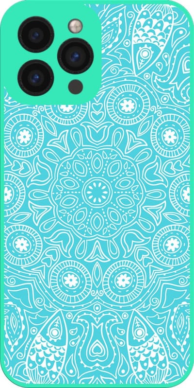 Smartphonica Telefoonhoesje Geschikt voor iPhone 11 Pro met turqoise mandala opdruk - TPU case turqoise mandala design - turqoise geschikt voor iPhone 11 Pro