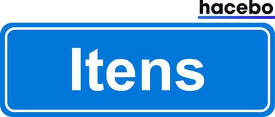 Hacebo - Plaatsnaam Sticker - 29x10 CM - Itens sticker - Verkeersborden sticker - grappige cadeaus - Itens