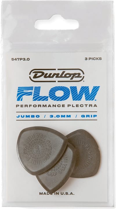 Jim Dunlop Flow - Plectrums - Jumbo Grip - Ultex 3,00 mm - Player's Pack 3 Stuks